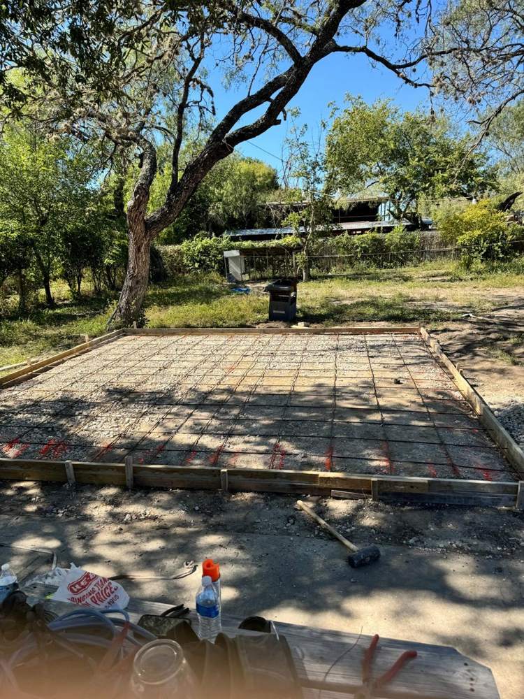Rebar grid tied inside slab forms